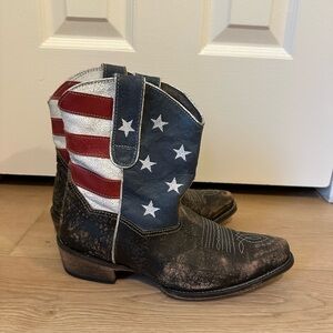 American Flag Roper Cowboy Boots